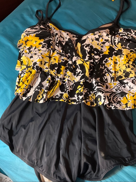 Maxine of Hollywood Other - Maxine of Hollywood Black and Yellow Floral One-Piece Swimsuit